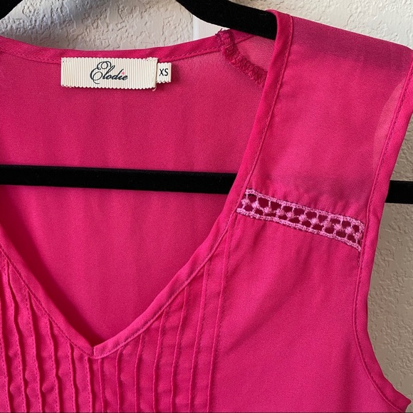 ELODIE PINK CROP PINK TOP SLEEVELESS XS - Picture 2 of 4
